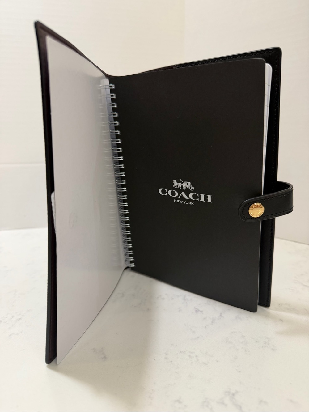 Coach Brown Leather Notebook with Embossed Logo - Picture 5 of 15